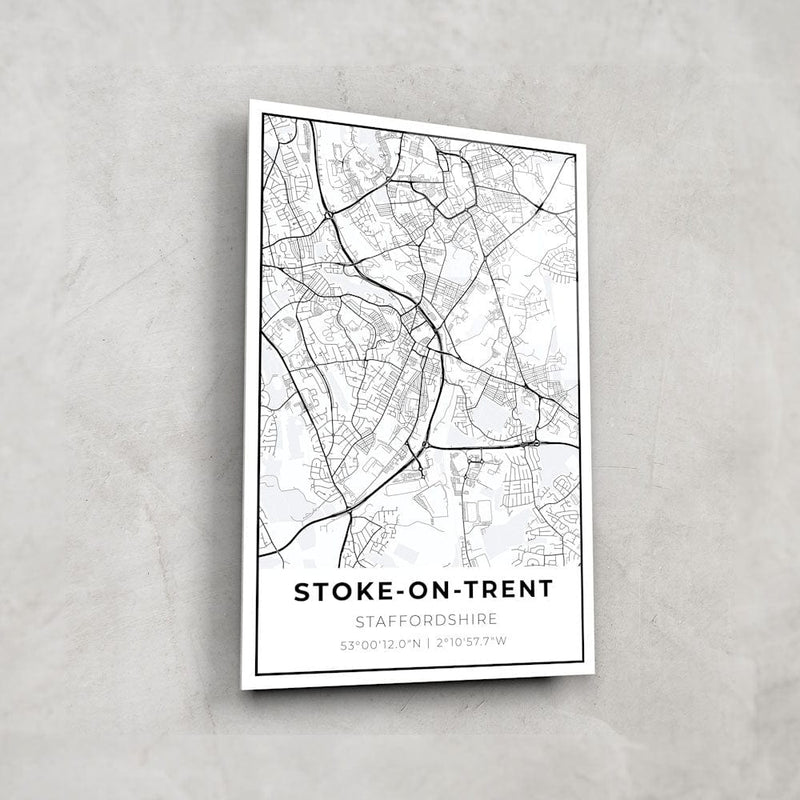 Artronauts Posters, Prints, & Visual Artwork Stoke-on-Trent Map - Glass Wall Art