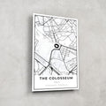 Artronauts Posters, Prints, & Visual Artwork The Colosseum Map - Glass Wall Art