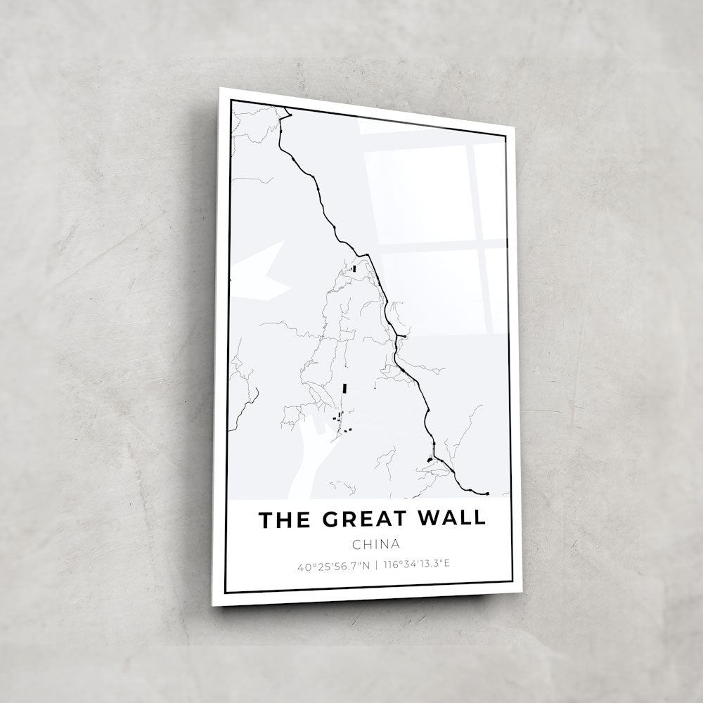 The Great Wall Map - Glass Wall Art