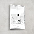 Artronauts Posters, Prints, & Visual Artwork The Taj Mahal Map - Glass Wall Art