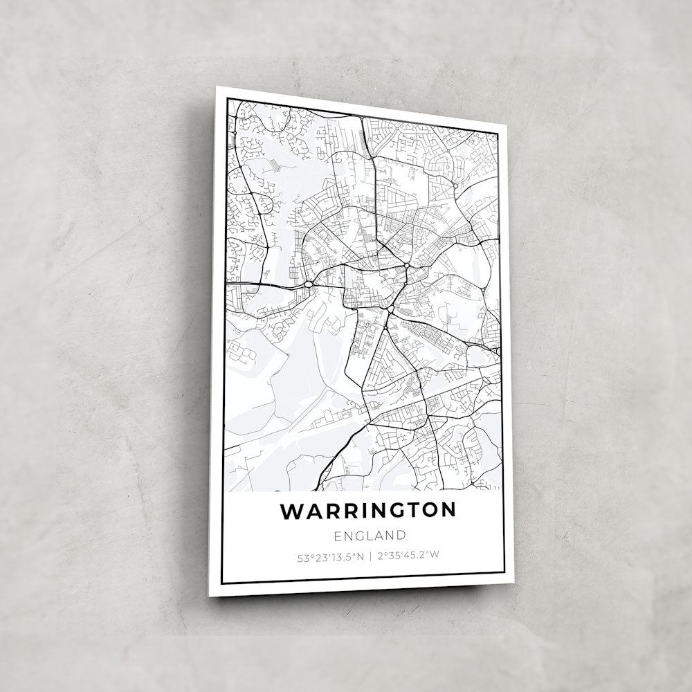 Warrington Map - Glass Wall Art