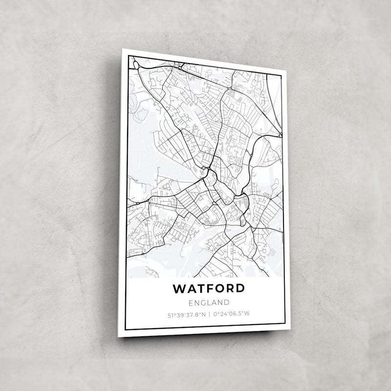 Artronauts Posters, Prints, & Visual Artwork Watford Map - Glass Wall Art