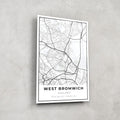 Artronauts Posters, Prints, & Visual Artwork West-Bromwich Map - Glass Wall Art