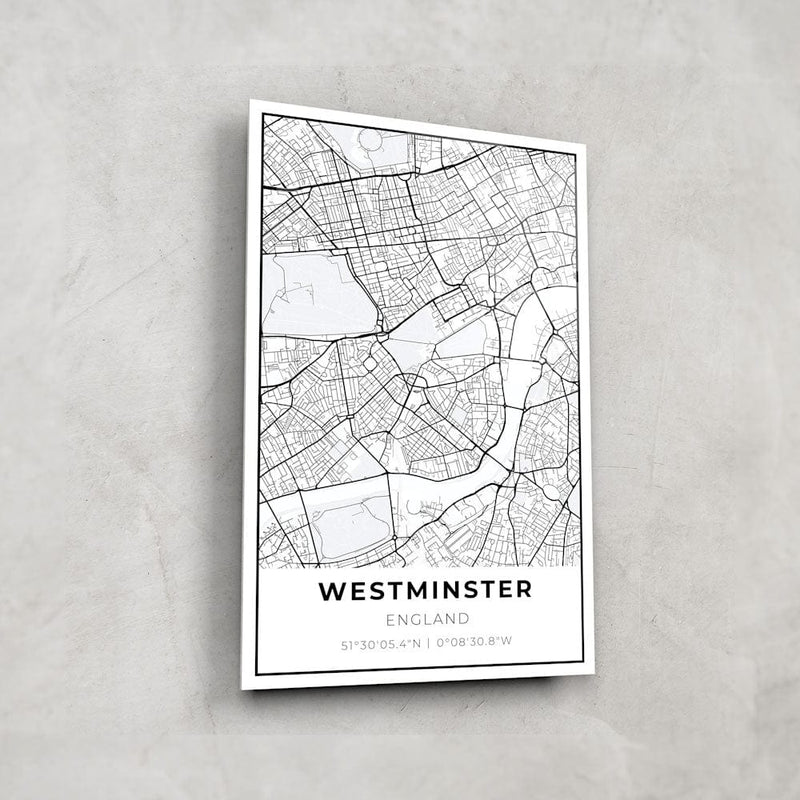 Artronauts Posters, Prints, & Visual Artwork Westminster Map - Glass Wall Art