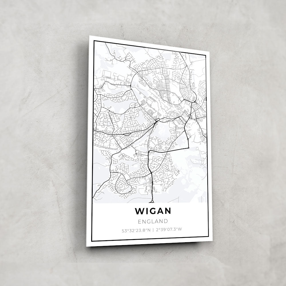 Wigan Map - Glass Wall Art