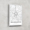 Artronauts Posters, Prints, & Visual Artwork Wolverhampton Map - Glass Wall Art