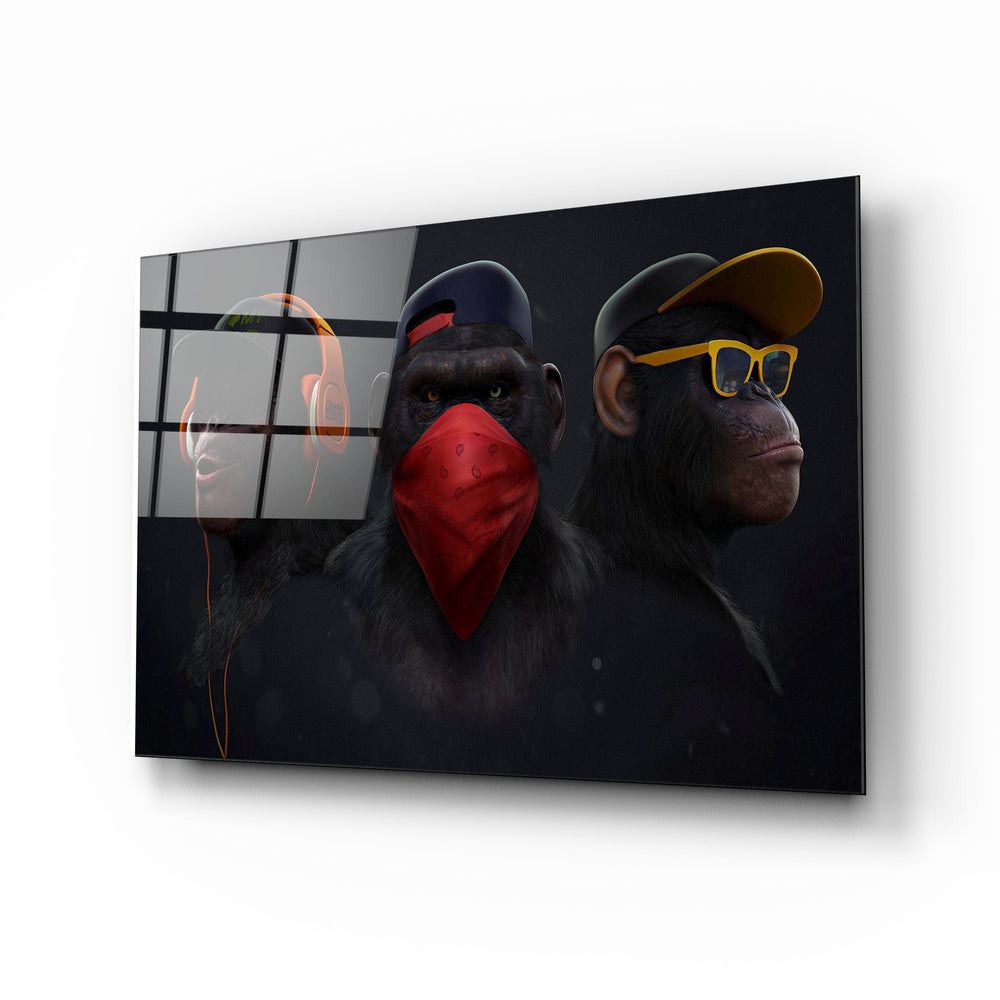 Artronauts Glass Print 3 Wise Monkeys Swag