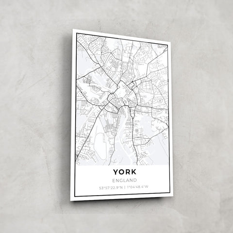 York Map - Glass Wall Art