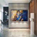 Artronauts Art Glass Print Abstract Blue & Orange