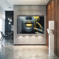 Artronauts Art Glass Print Yellow Lips